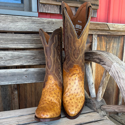 Dan Post Men's Full Quill Ostrich Boots - Saddle Brown - Korvel