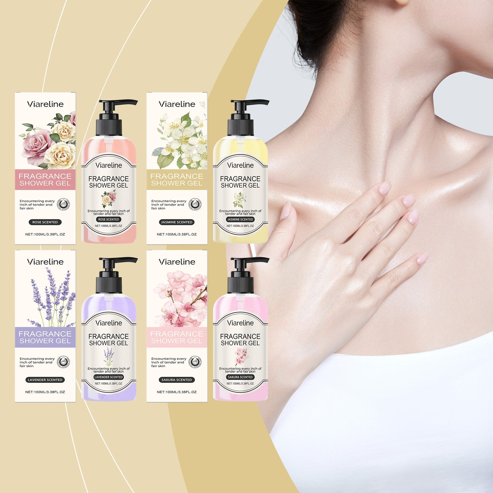 Fragrant Body Wash (Jasmine Fragrance) Moisturize And Moisturize Skin To Improve Dry Women's Body Wash - Korvel