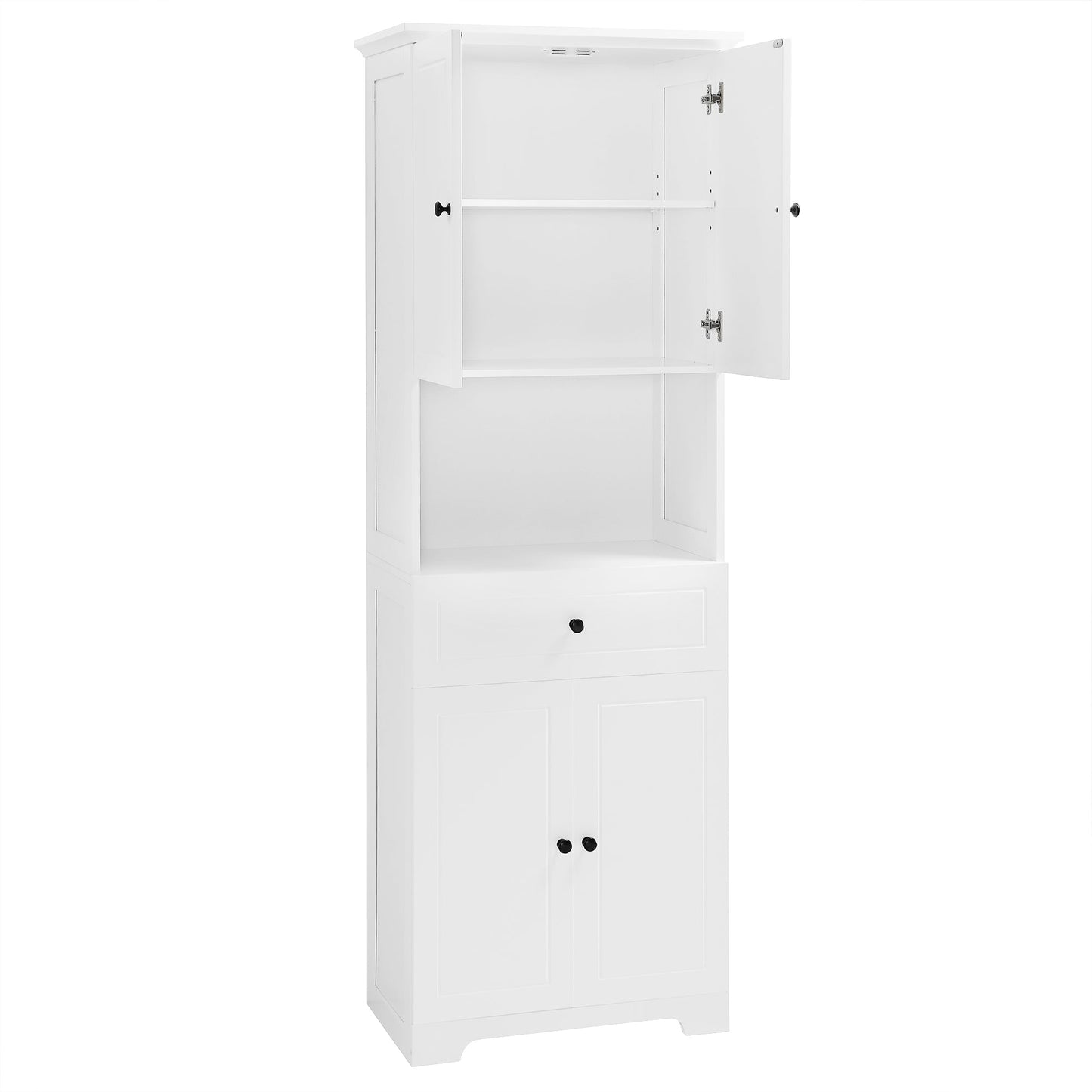Elegant Tall Bathroom Cabinet with Ample Storage Space