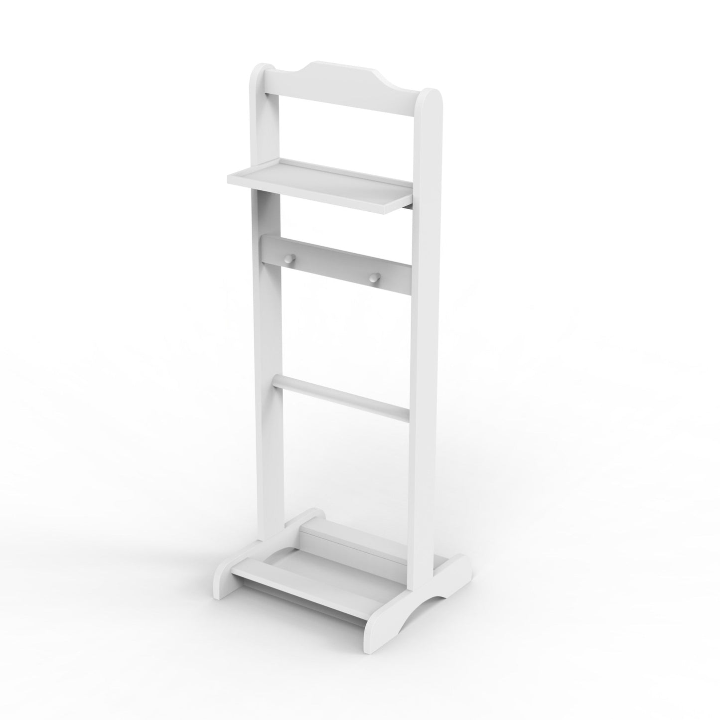 Accent Portable Garment Rack with Storage Organizer - White Finish