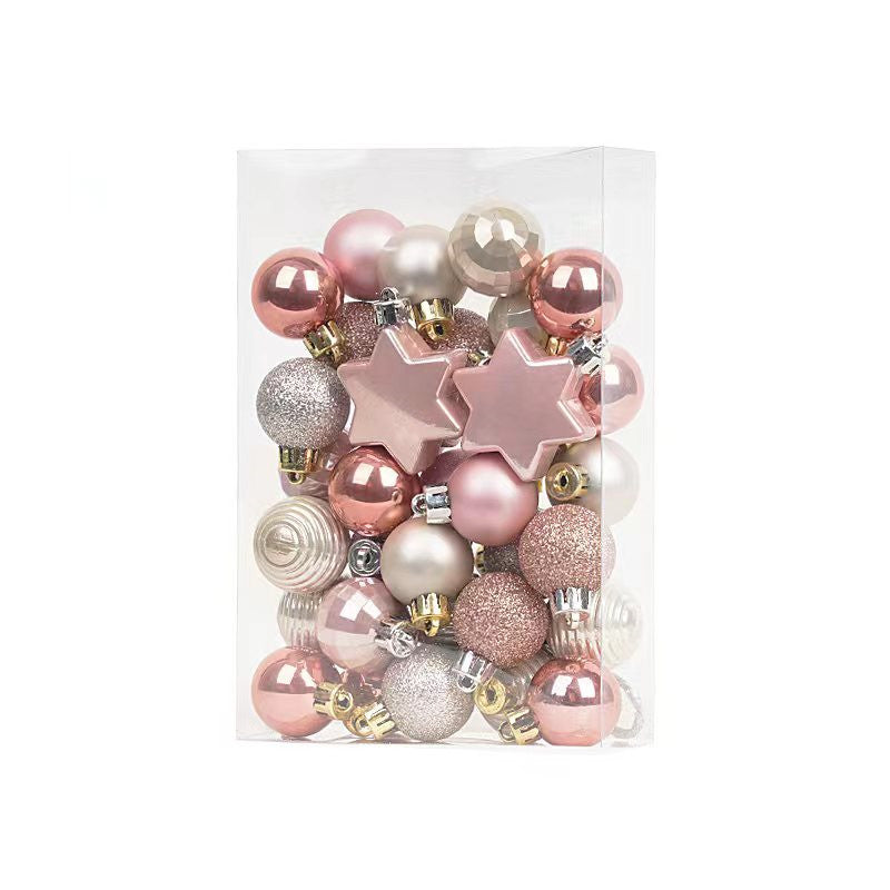 Light Gold Christmas Ball Ornaments - 3cm Set of 33