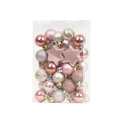 Light Gold Christmas Ball Ornaments - 3cm Set of 33