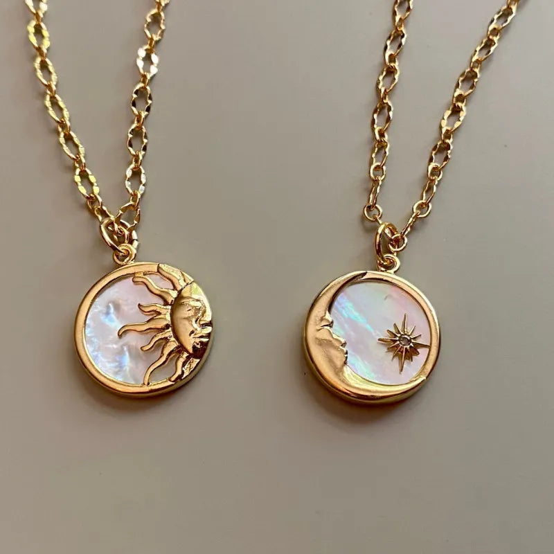 Titanium Steel Sun & Moon Necklace - Korvel