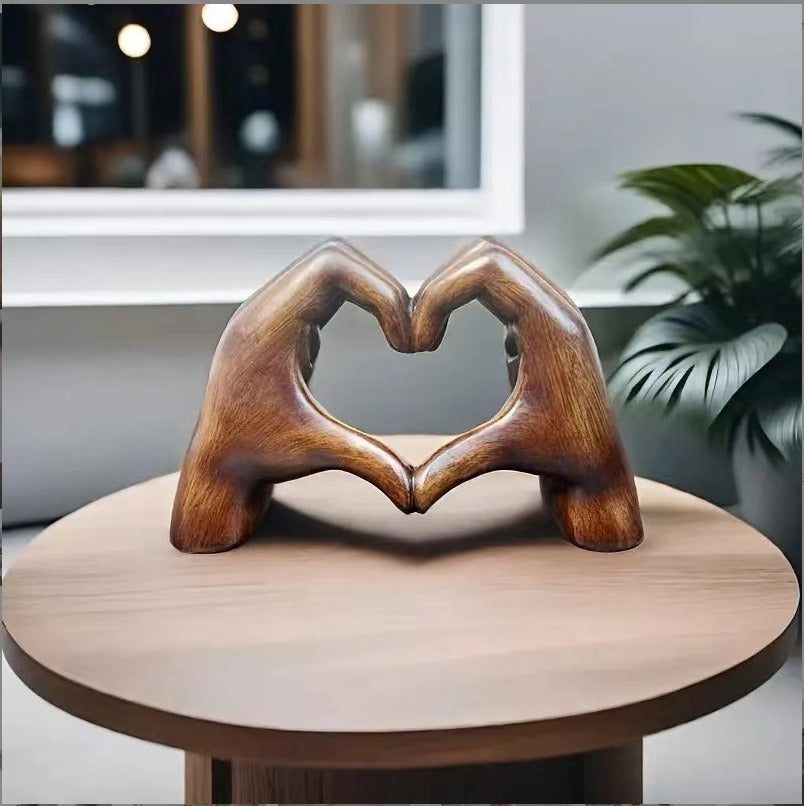Creative Mother's Day heart-shaped resin statue gift home living room desktop decoration - Korvel