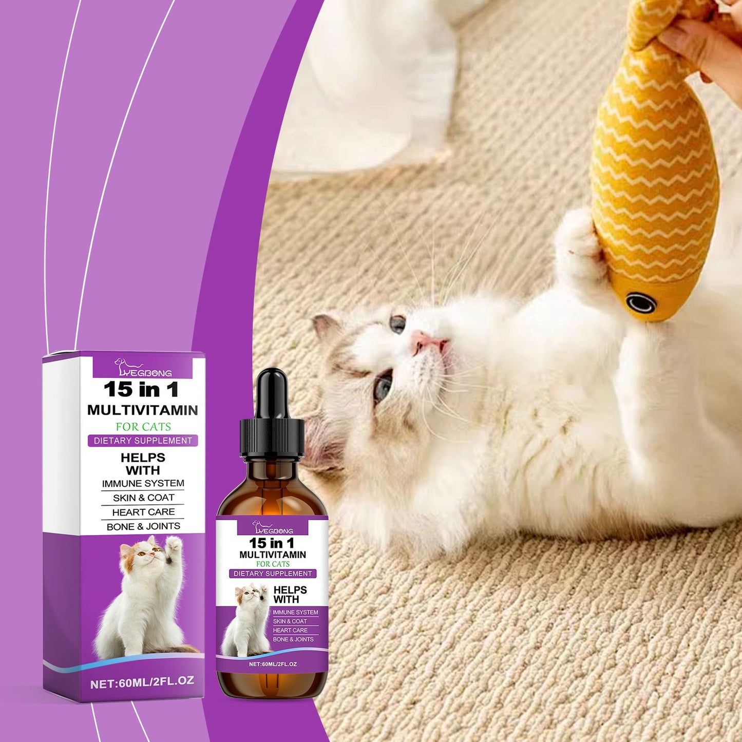 Pet Cat Vitamin Drops Care For Pets With Physical Discomfort Daily Care Vitamin Supplements - Korvel