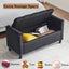 Storage Bench, 44.5-Inch Queen Velvet Button Bedside Bench, Entryway Living Room with Armrests, Nailhead Trim  Black - Korvel