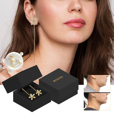 Boucles d'oreilles longues en cristal fleuri - Élégantes et charmantes