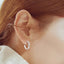 925 Sterling Silver Inlaid Moissanite C-Hoop Earrings - Korvel