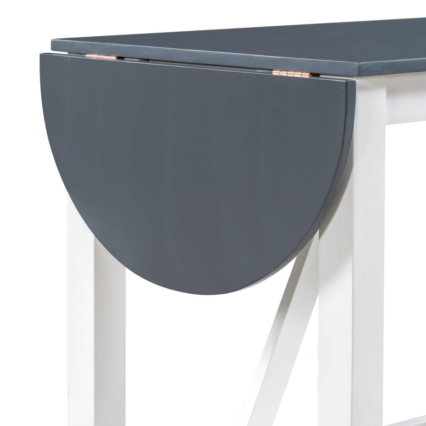 Ensemble de salle à manger surélevé en bois TOPMAX 3 pièces - Blanc et gris