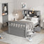 Twin Size Captain Platform Bed Frame with Storage in Gray