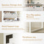Elegant White Shoe Cabinet with 2 Flip Drawers