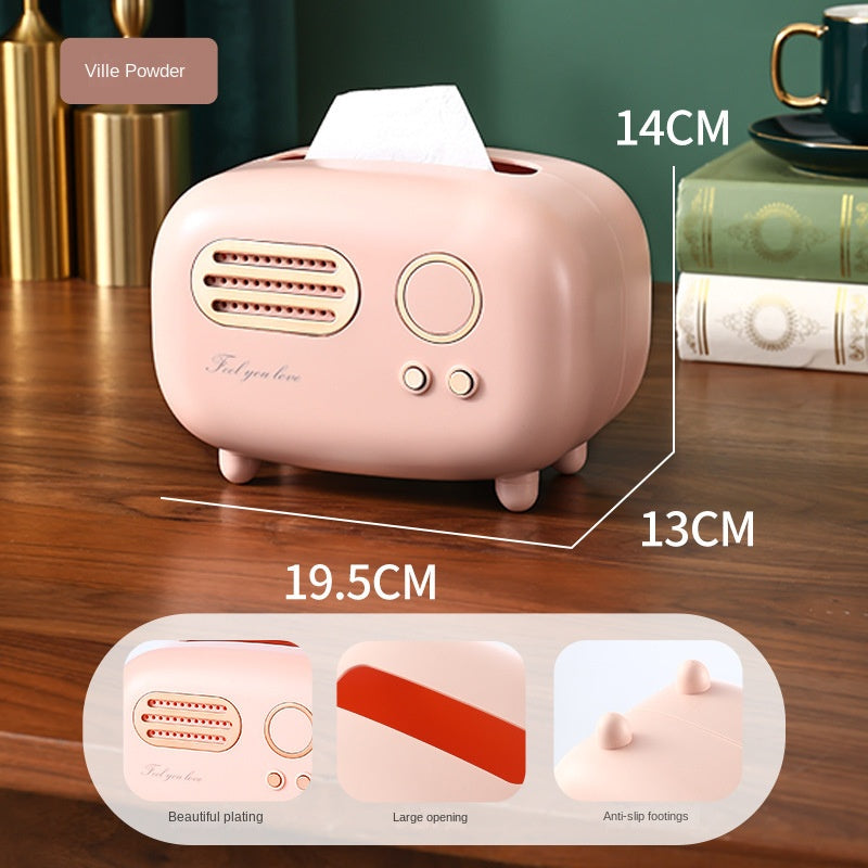 Paper towel box ABS light luxury retro style gift for living room, high-end home drawer paper towel box - Korvel
