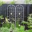 2 Pack Metal Garden Trellis 86.7" x 19.7" Rustproof Trellis for Climbing Plants Outdoor Flower Support Cream White - Korvel