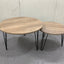 27.56'' Round Nesting Coffee Table Set of 2, Circular Nesting End Table Set  Sturdy Metal Base for Living Room, bedroom, Brown - Korvel