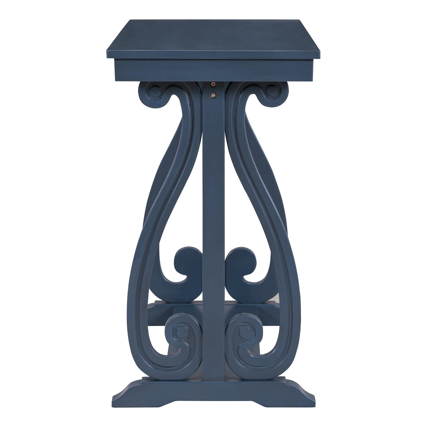 48-Inch Rustic Vintage Console Table --- Farmhouse Style Entryway Table with Open Shelf and Sturdy Construction (Navy) - Korvel