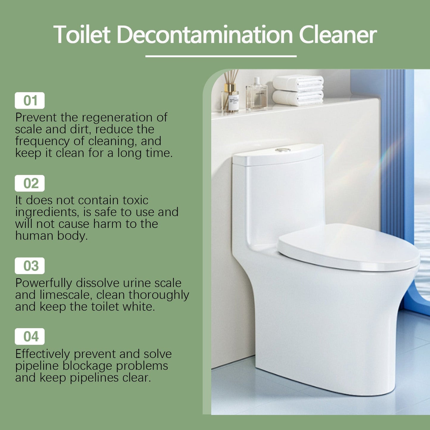 Nettoyant de cuvette de toilette premium pour une décontamination efficace