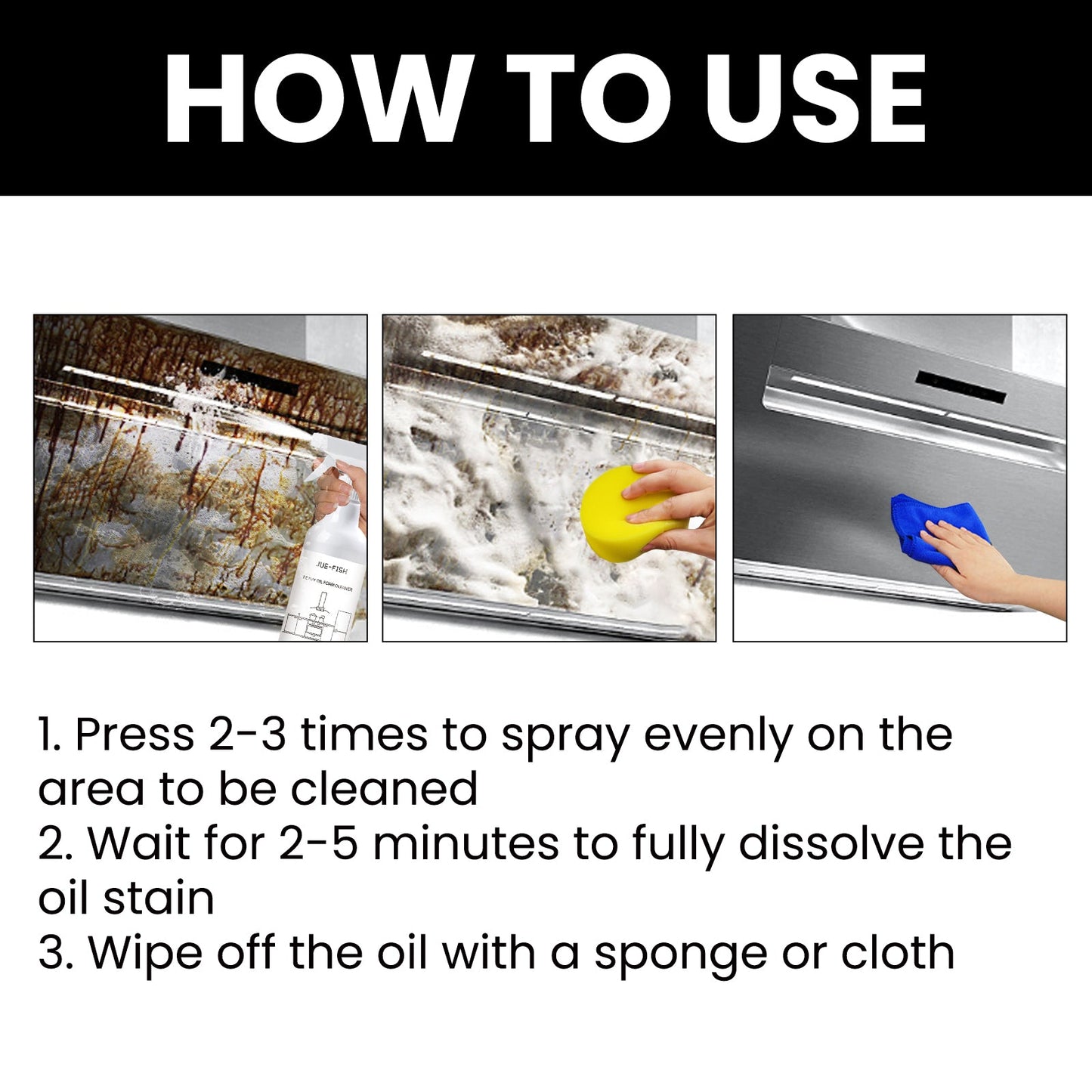 Heavy Oil Foam Cleaner for Kitchen Surfaces