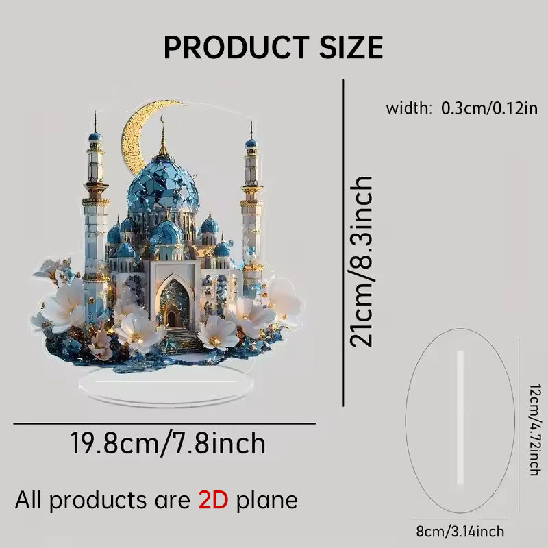 2025 Ramadan 2D Acrylic Moon - Castle Ornament. Eid Al - fitr Decoration, Muslim Home & Party Gift. - Korvel