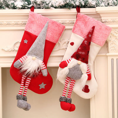 Christmas Decorations with Legs Plush Faceless Santa Claus Christmas Socks Christmas Pendant - Korvel