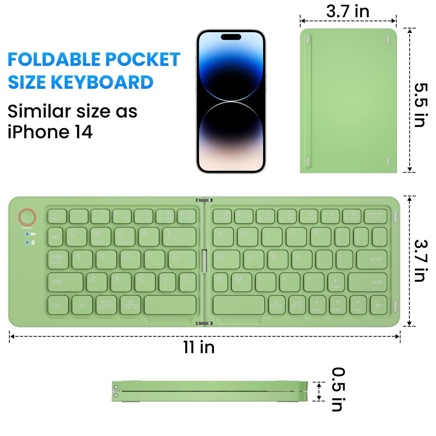 Ultra Slim Folding Portable Bluetooth Keyboard