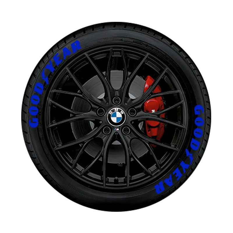 Premium 3D English Letter Tire Stickers for Cars