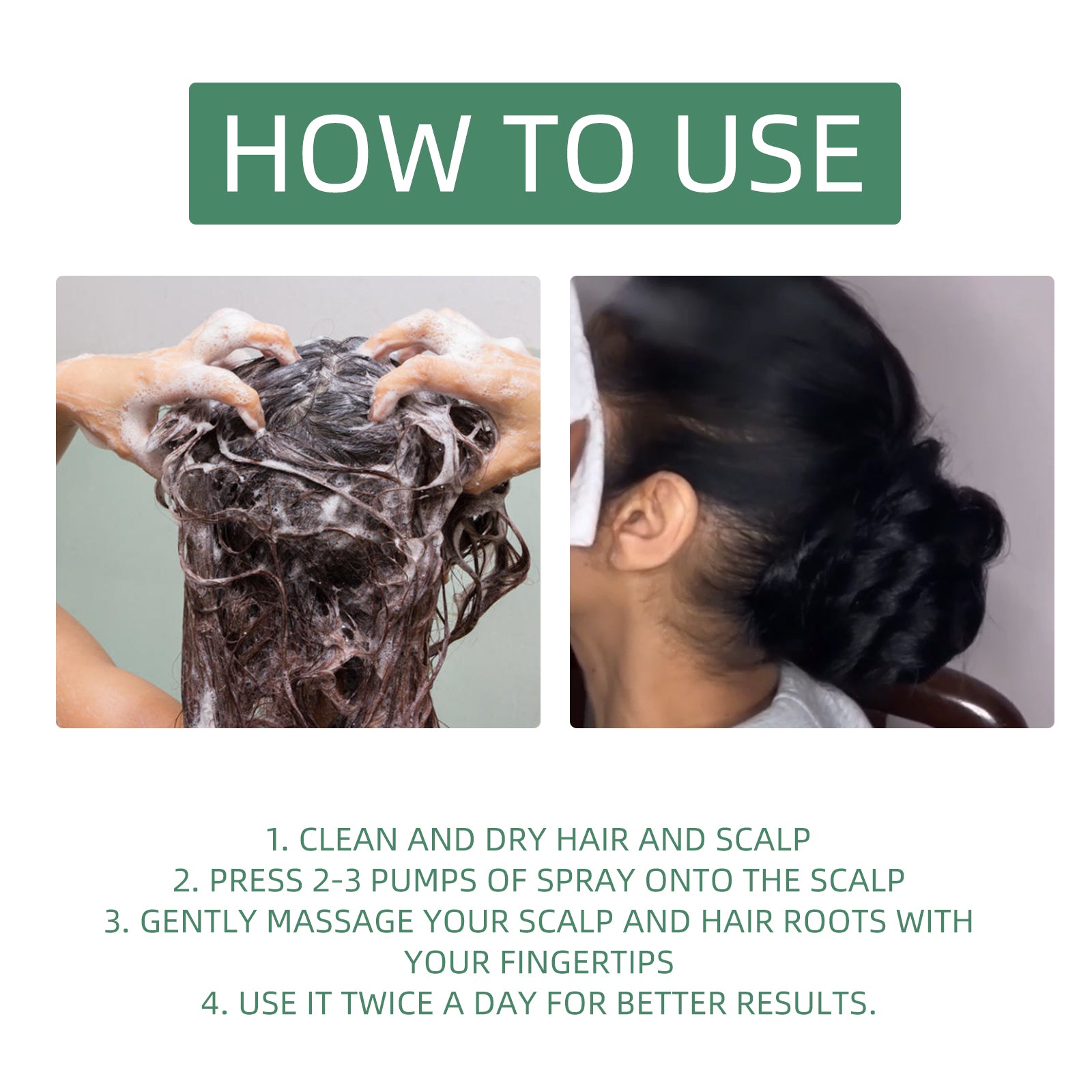 Black Hair Spray Dense Nourishing Roots Shine Smooth Natural Black Hair Cover White Hair Conditioner Spray - Korvel