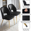 Ensemble de 4 chaises de salle à manger en velours noir élégant