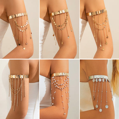 Western style beaded tassel arm chain jewelry Bohemian love arm bracelet for women - Korvel