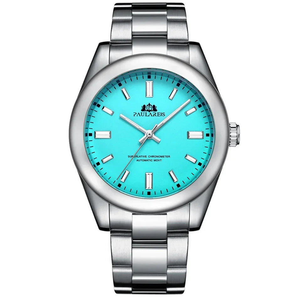 Luxury Automatic Watch for Men - Colorful Stainless Steel 41mm