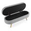 Ottoman Oval Storage Bench Rubber Wood Legs Grey(43.5"x16"x16") - Korvel