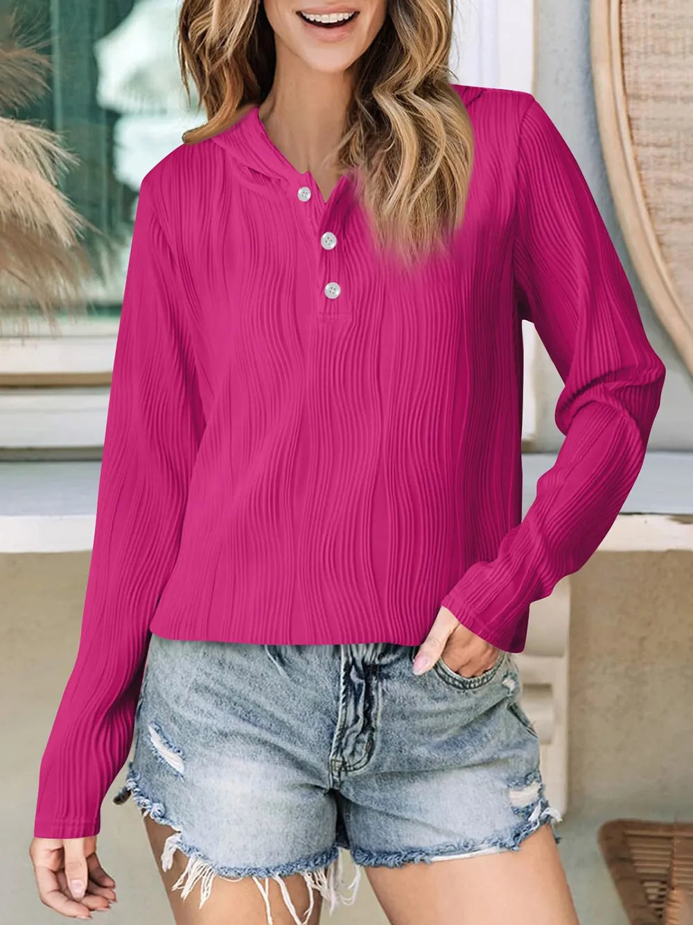 Sudadera de Manga Larga Texturizada