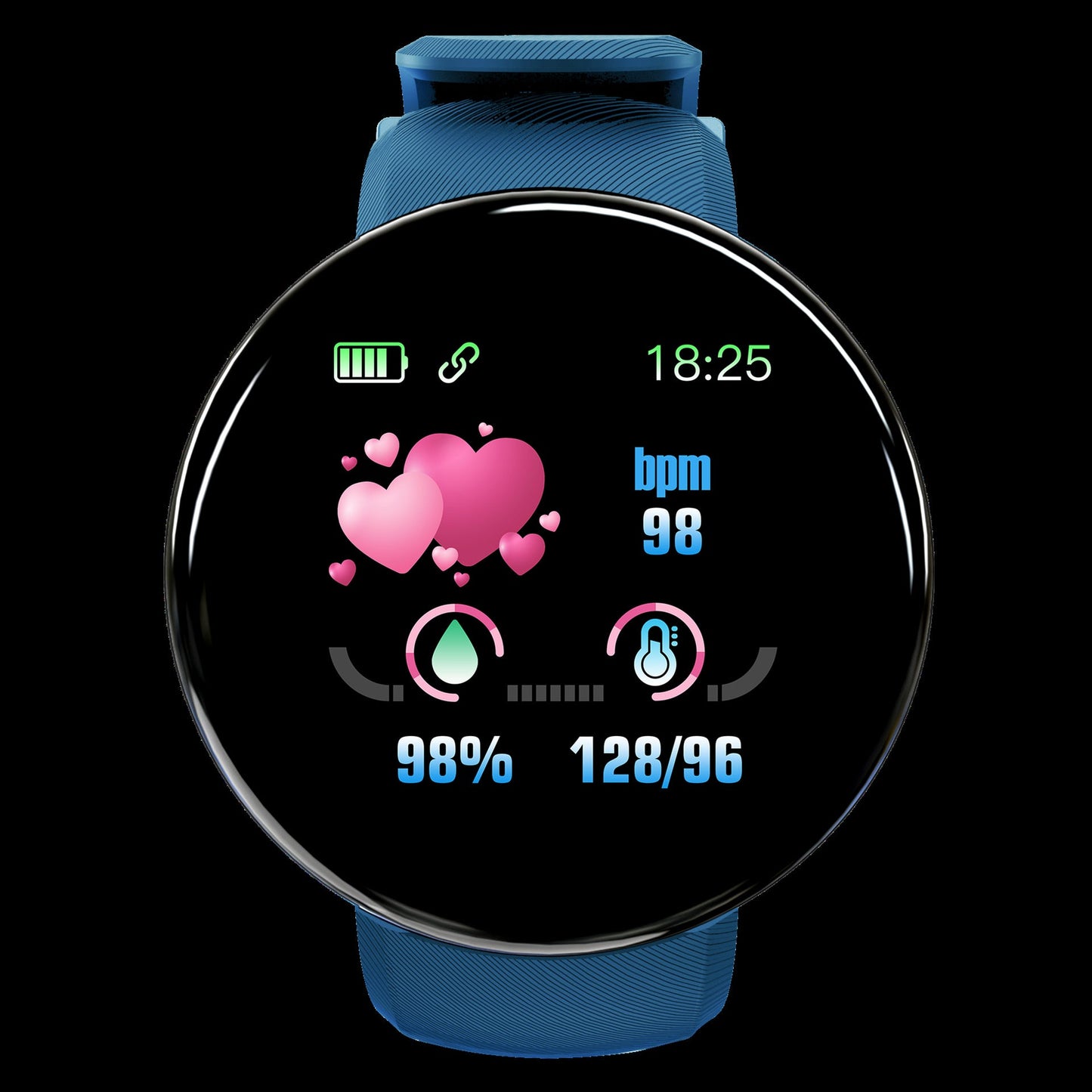 D18 Smart Bracelet Color Round Screen Heart Rate Blood Pressure Sleep Monitoring Pedometer Sports Encyclopedia Star Smart Watch - Korvel