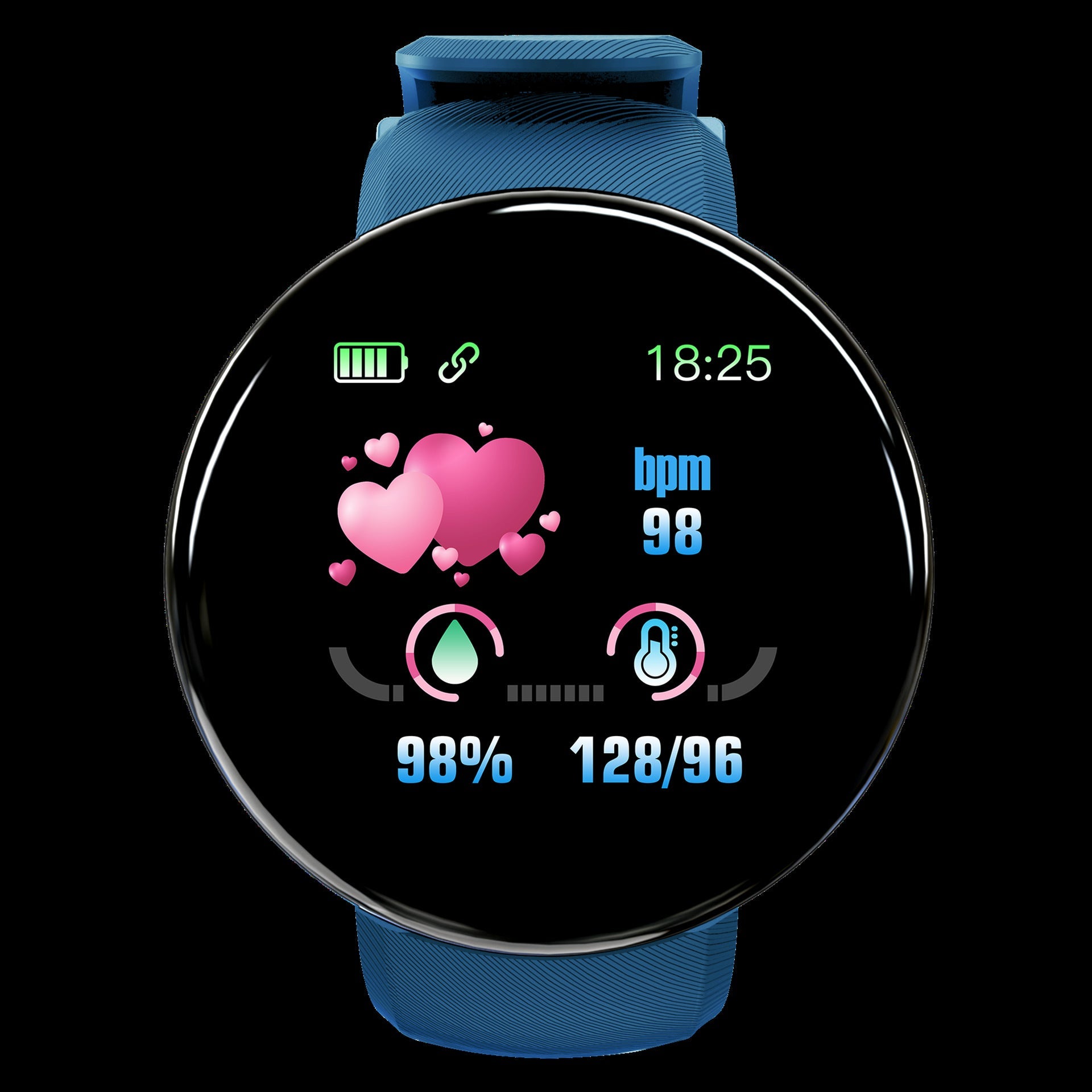 D18 Smart Bracelet Color Round Screen Heart Rate Blood Pressure Sleep Monitoring Pedometer Sports Encyclopedia Star Smart Watch - Korvel