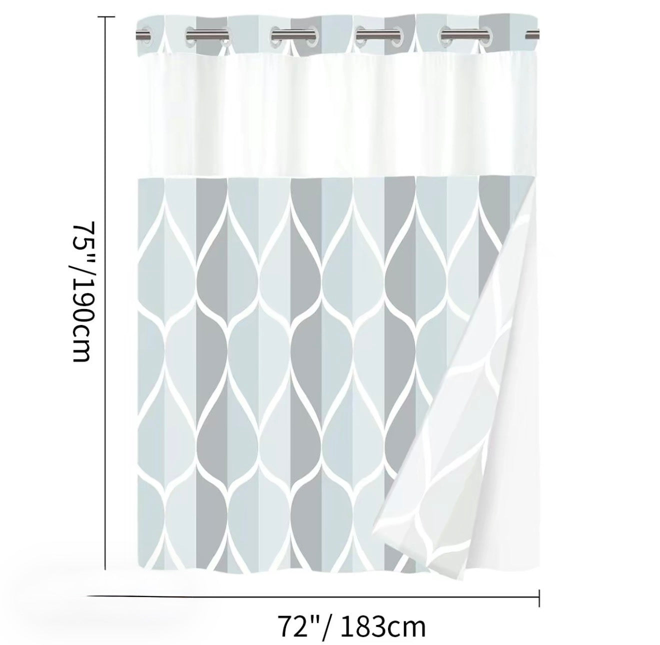 Cortina de Ducha GeoWave - Diseño Moderno y Fácil Cuidado
