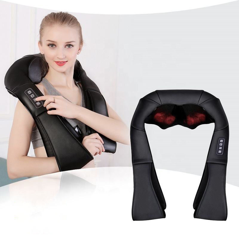LUYAO LY-580A+1 shiatsu deep kneading heated Neck shoulder back body massager massage belt shawl massage machine - Korvel