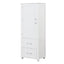 Tall bathroom storage cabinet with two drawers and adjustable shelves for independent storage - Korvel