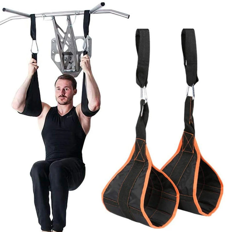 2 Pcs Abdominal Muscle Cantilever Training Belt Support Hanging Belt Suspension Pull Up Leg Fitness Tool For Men Household Nylon - Korvel