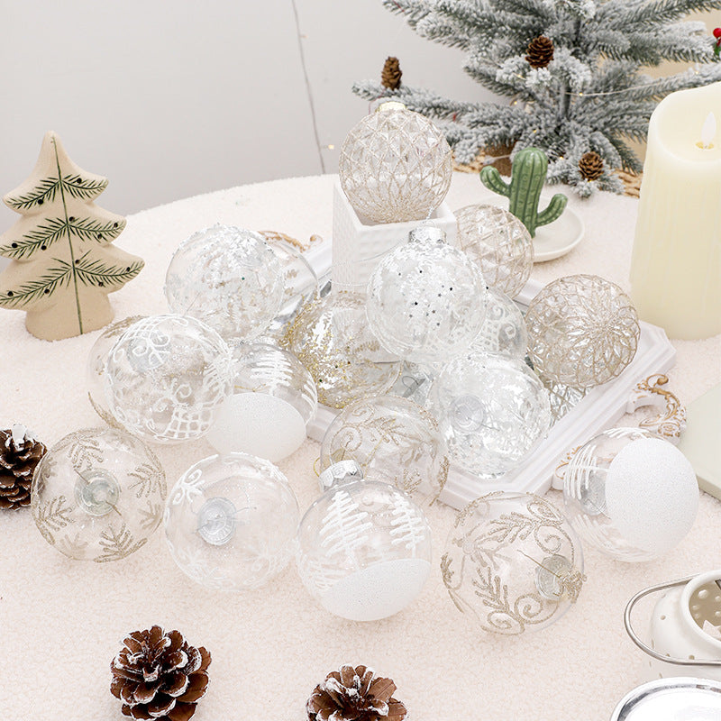 Ensemble d'Ornements de Noël Élégants de 8 cm - 9 Pièces