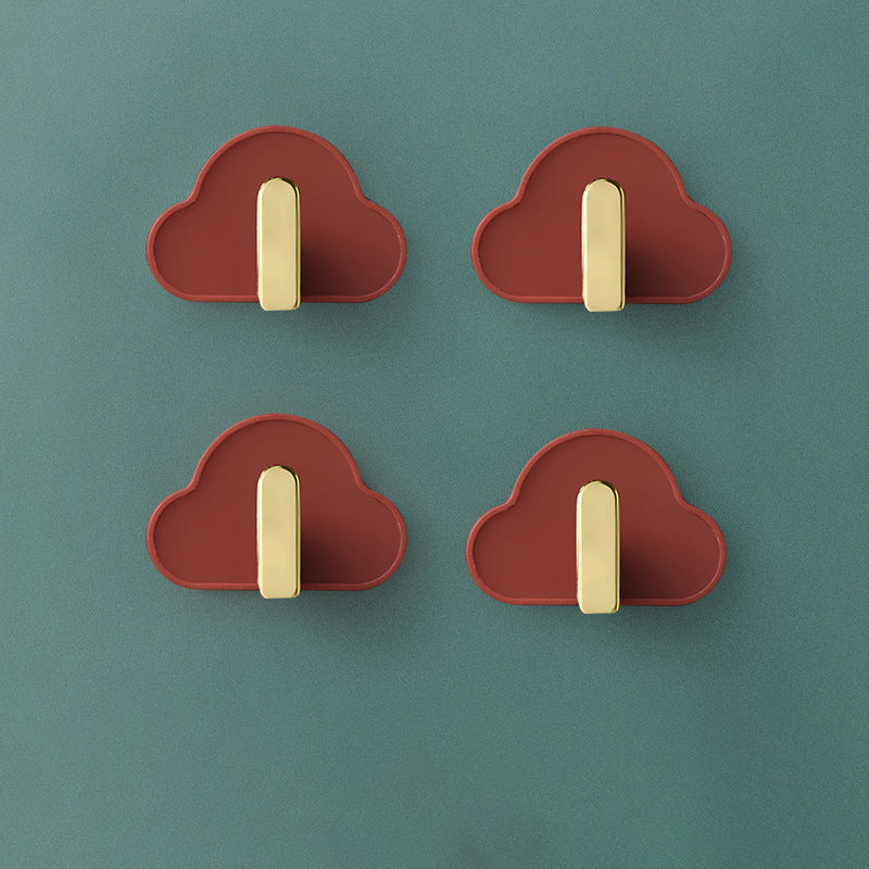 Light Luxury Paste Cloud Sticky Hook Strong Viscose Punch-Free Hook Wall Hanging Traceless Hook Key Hook 4pcs - Korvel