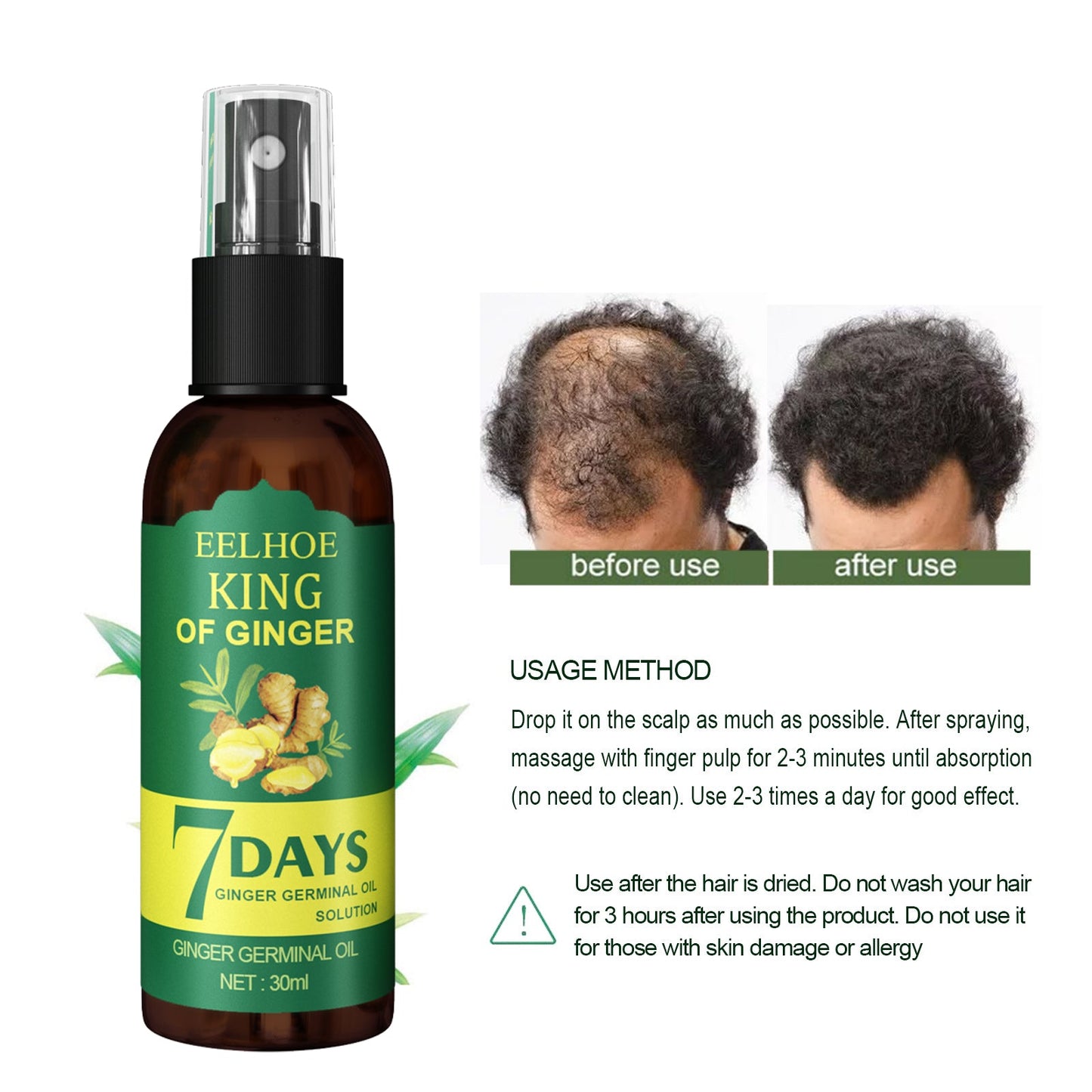 Spray capillaire EEL au gingembre pour renforcer et nourrir les cheveux