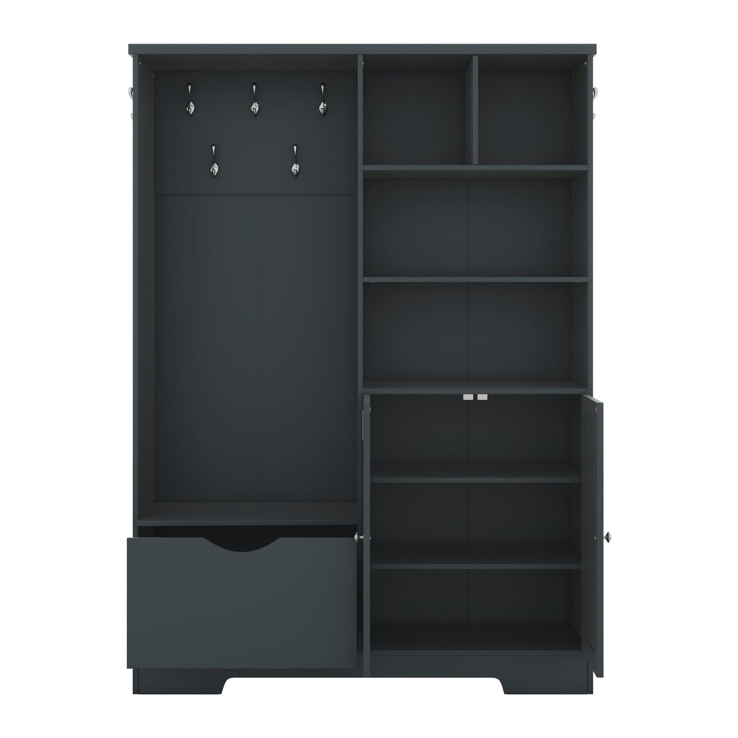 Armoire d'entrée élégante et multifonctionnelle avec rangement en bleu antique
