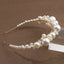 Retro bride headwear with simple pearl headbands - Korvel