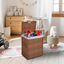 Laundry Hamper With Lid PE Rattan Powder Coating Frame Clothes Hampers with 02 Removable Bags, 100L, Brown Color - Korvel