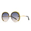 Fashion Oversized Rimless Round Sunglasses Women Clear Ocean Gradient Lens Shades - Korvel