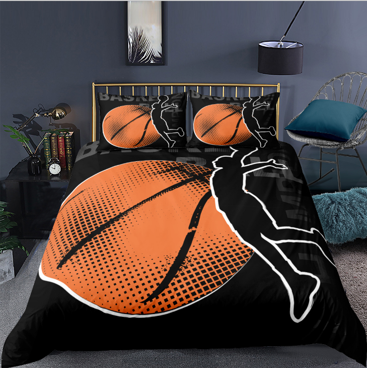 3D digital printing three piece quilt cover for sports basketball and football bedding - Korvel
