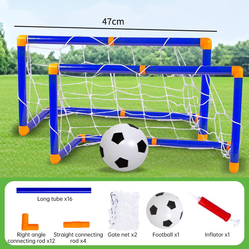 Mini foldable plastic soccer set, detachable posts, high-strength, indoor/outdoor, kids' bday gift - Korvel
