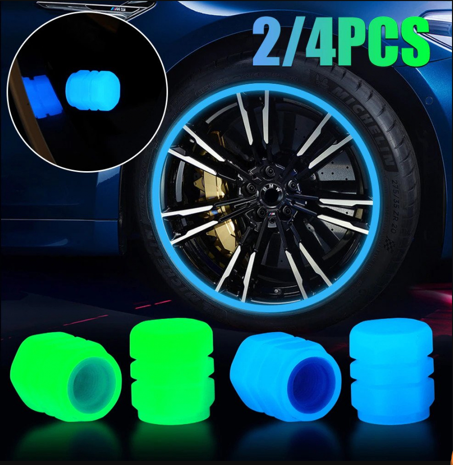 Car Tire Luminous Valve Cap Car With Electric Vehicle Motorcycle Air Nozzle Cover Luminous Valve Core Cover Tire Universal - Korvel