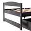 Espresso Twin Size Platform Bed with Two Drawers