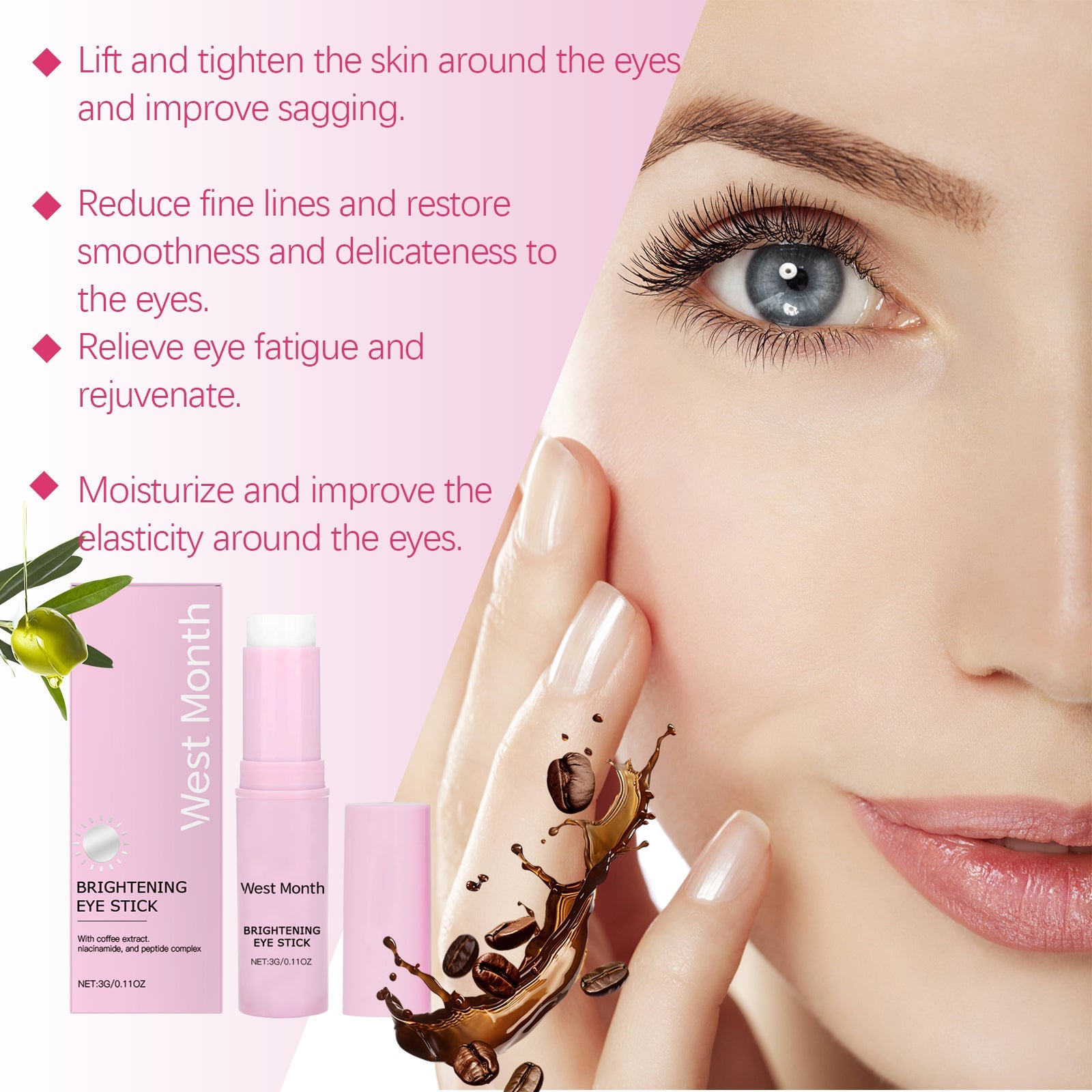 Firming Eye Cream Stick Tightens Skin Around Eyes, Lightens Fine Lines And Gently Careens Firming Eye Cream Stick - Korvel
