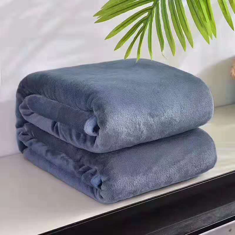Thick blanket, solid color blanket, single-layer nap, coral fleece blanket, winter flannel blanket - Korvel